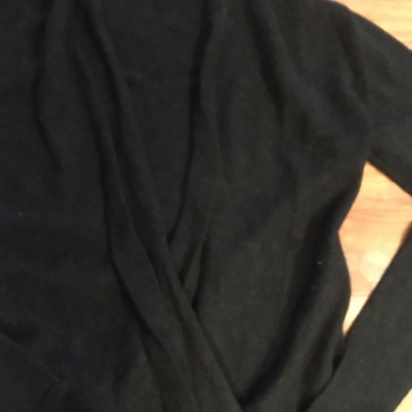 VINCE 100% Cashmere XS shawl collar, cross-over long sweater, charcoal grey soft - Picture 2 of 7